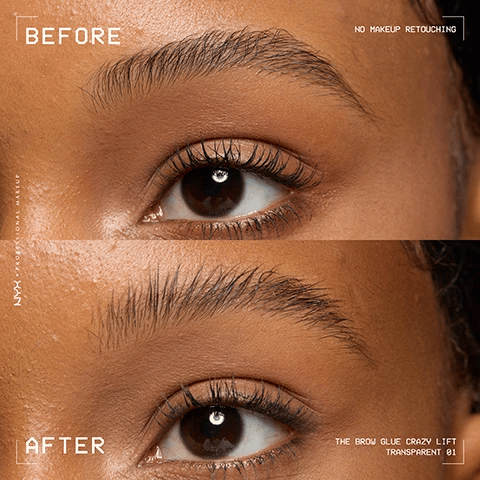 NYX Professional Makeup The Brow Glue Crazy Lift, Brow Lamination Gel- Transparent