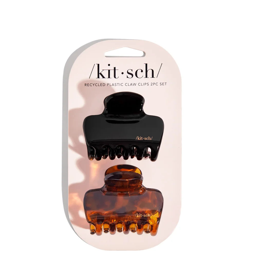 Kitsch Recycled Plastic Medium Puffy Claw Clips 2pc Set