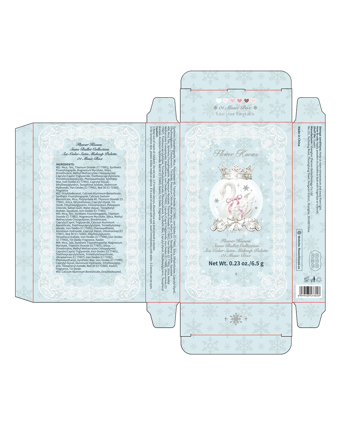 Snow Ballet Six-Color Satin Makeup Palette
