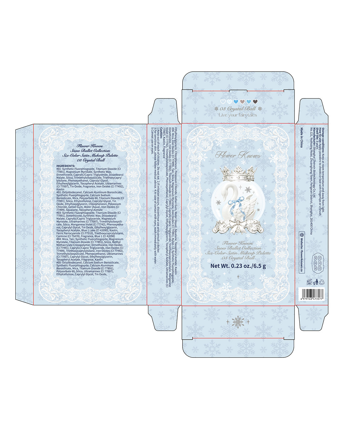 Snow Ballet Six-Color Satin Makeup Palette