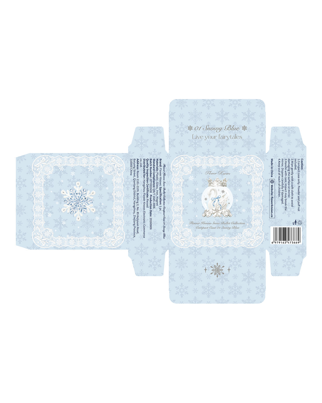 Flower Knows Snow Ballet Serum-Infused Pressed Powder
