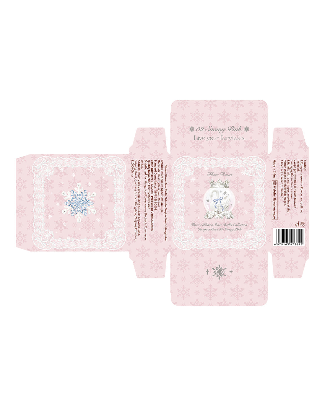 Flower Knows Snow Ballet Serum-Infused Pressed Powder