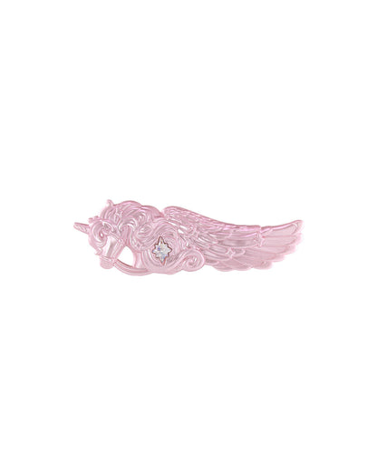Flower Knows Knight Unicorn Hair Clip Pink Crystal