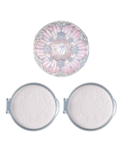 Flower Knows Snow Ballet Serum-Infused Pressed Powder Set