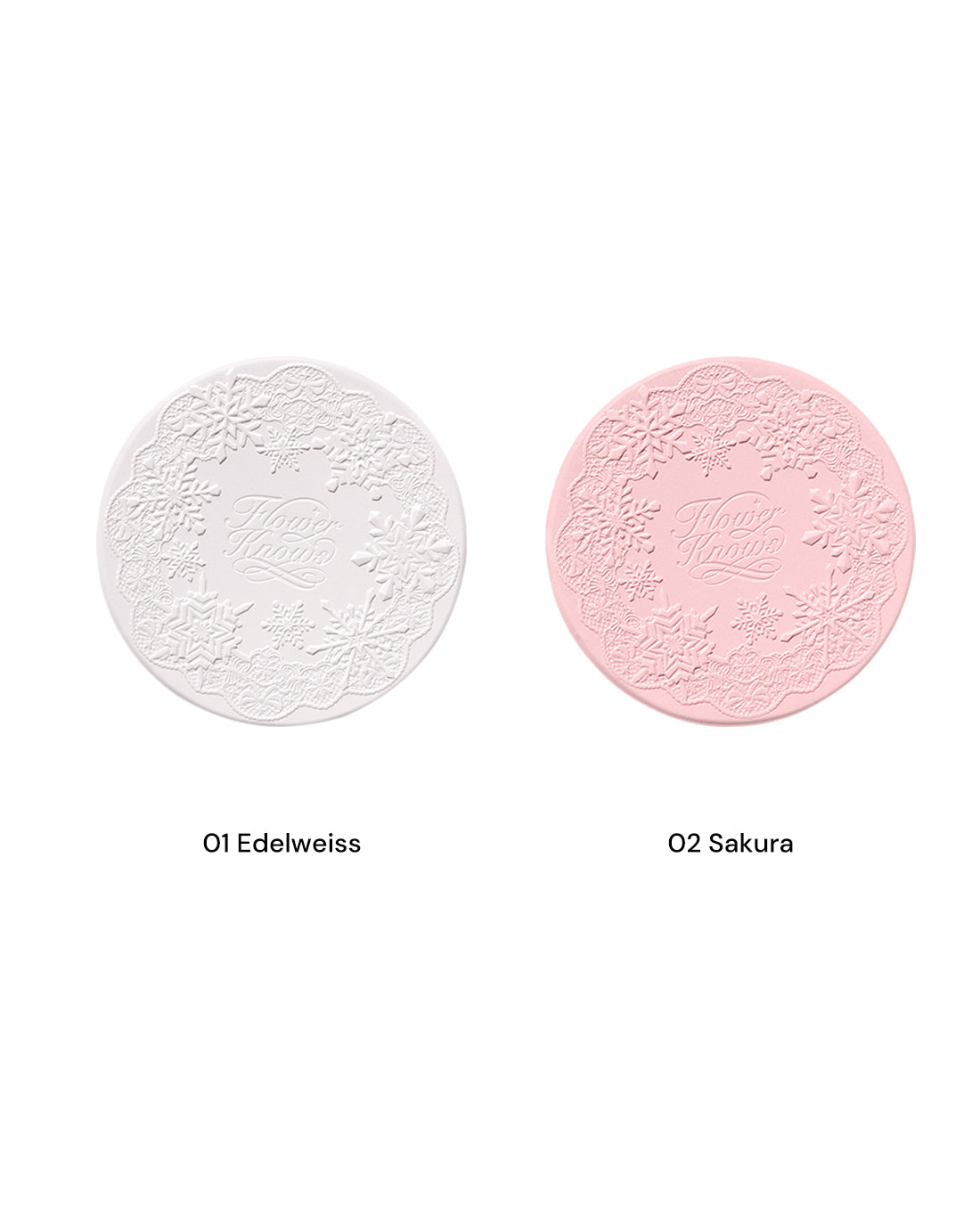 Flower Knows Snow Ballet Serum-Infused Pressed Powder Set