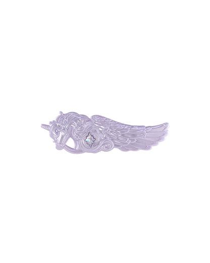 Flower Knows Knight Unicorn Hair Clip Pink Crystal