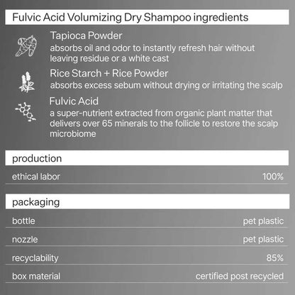 Fulvic Acid Volumizing Dry Shampoo by Act+Acre