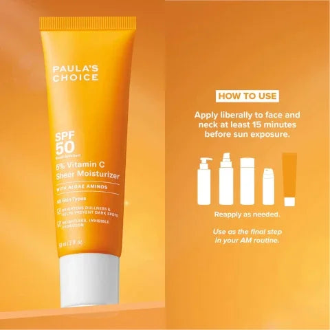 Paula's Choice 5% Vitamin C Sheer Moisturiser SPF 50 60ml