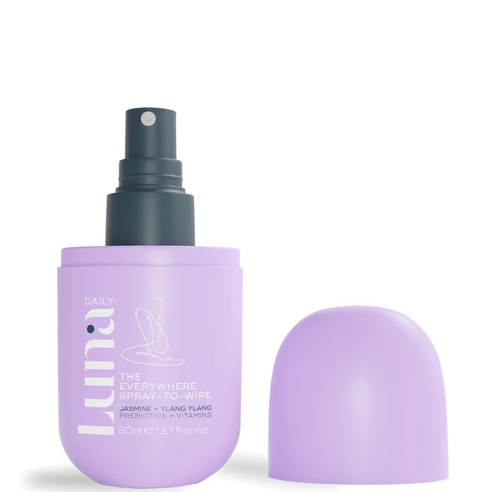 Luna Daily The Everywhere Spray-To-Wipe - pH-balancing Body Cleansing Spray with Prebiotics, Jasmine & Ylang Ylang 80ml