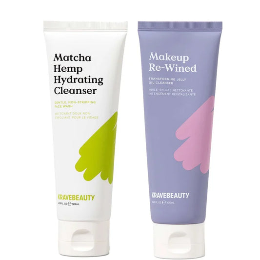 KraveBeauty Matcha Hemp Hydrating Cleanser and Makeup Re-Wined Bundle