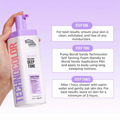 Technocolor 1 Hour Express Self Tanning Foam Magenta 200ml