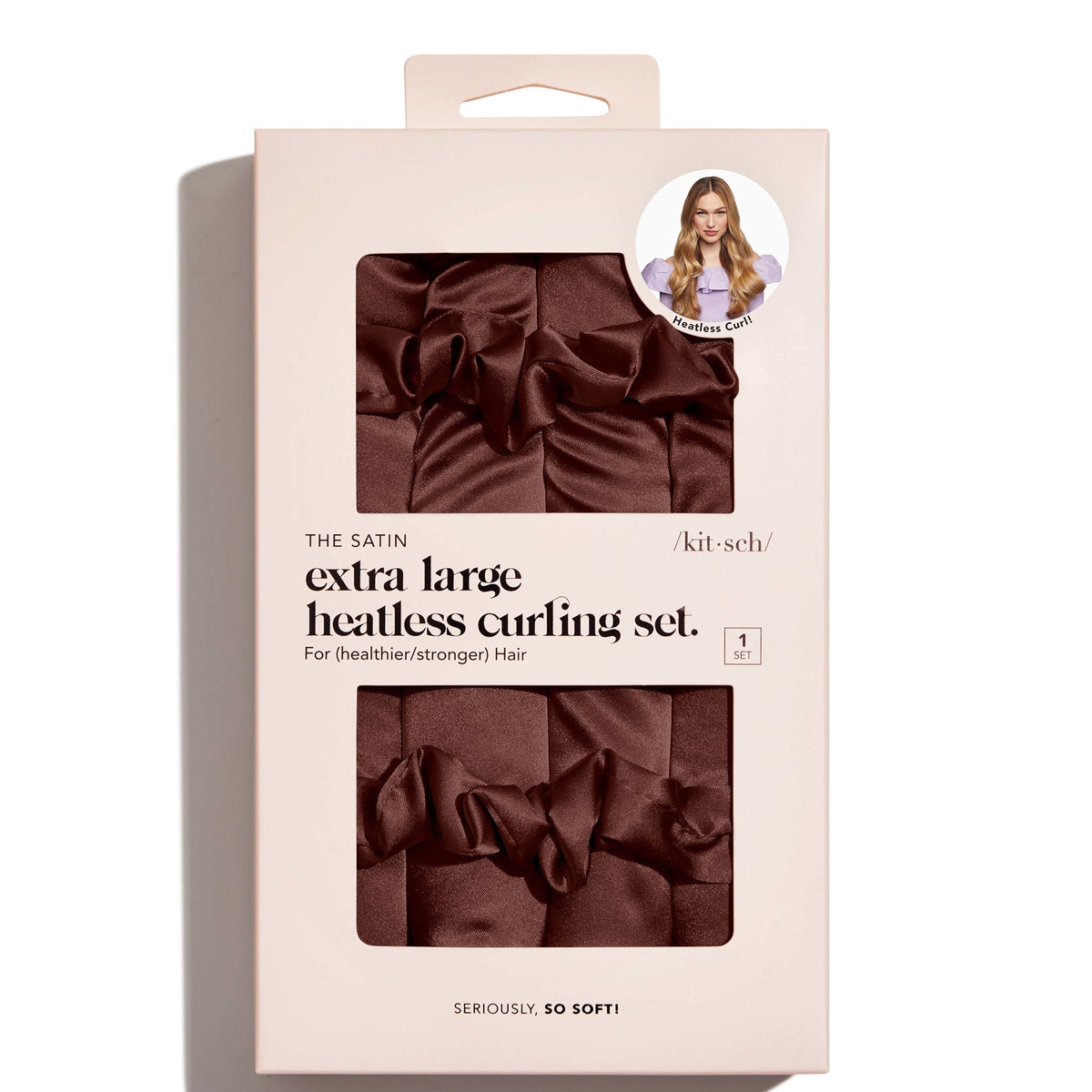 Kitsch XL Satin Heatless Curling Set - Chocolate