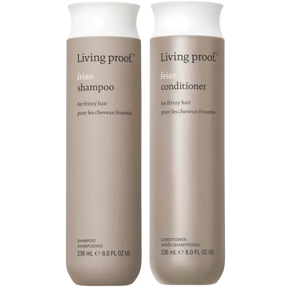 Living Proof No Frizz Shampoo and Conditioner Bundle for Frizz Control, Smoothness and Shine