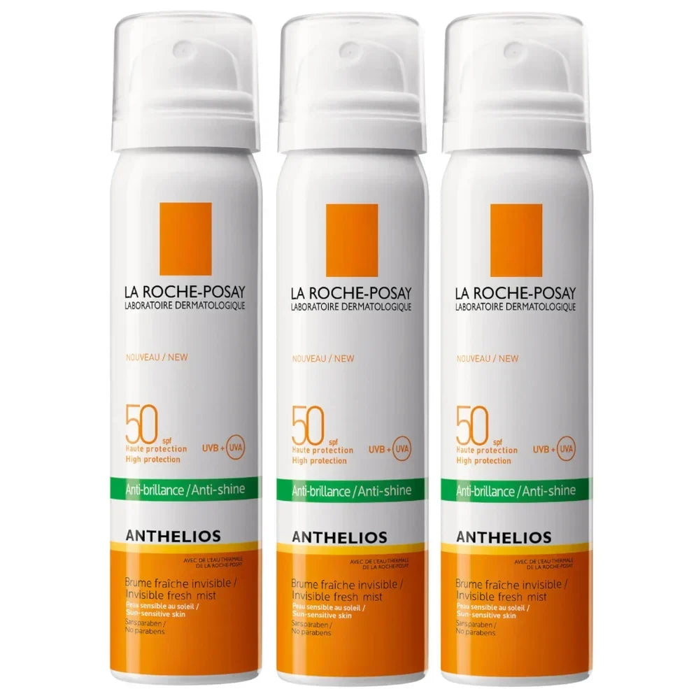 La Roche-Posay Anthelios Anti-Shine Sun Protection Invisible SPF50+ Face Mist 75ml Trio