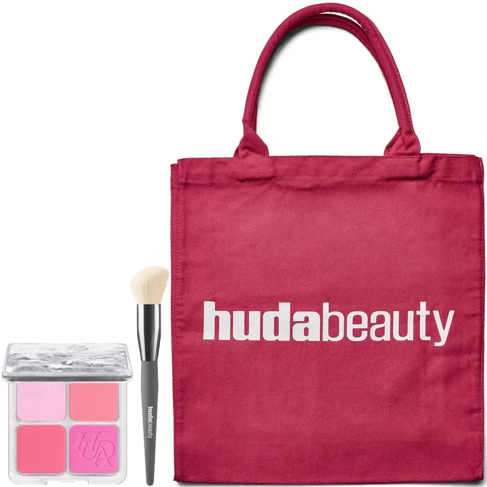 HUDA BEAUTY Blush & Glow Essentials Bundle and Tote Bag (Various Shades)