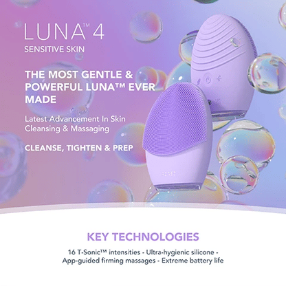 FOREO LUNA 4 Smart Facial Cleansing and Firming Massage Device - Sensitive Skin