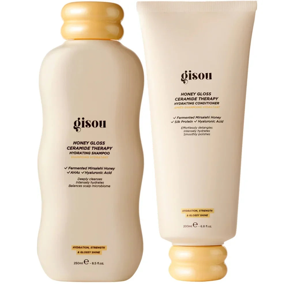 Gisou Honey Gloss Ceramide Cleanse Shampoo + Conditioner
