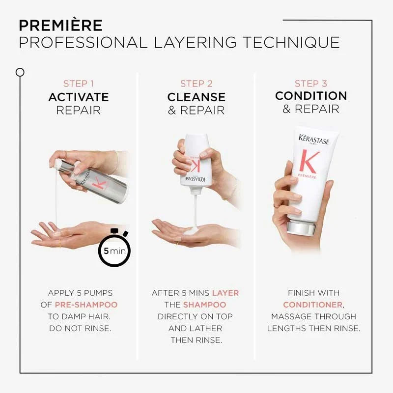 Première Decalcifying Repairing Shampoo, Conditioner + Pre-Shampoo Treatment 15ml by Kérastase